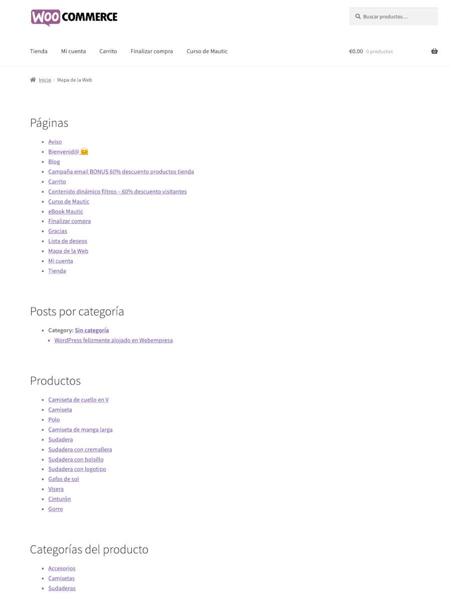 Mapa del sitio en formato HTML