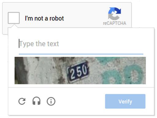 Modelo de No CAPTCHA reCAPTCHA en 2014