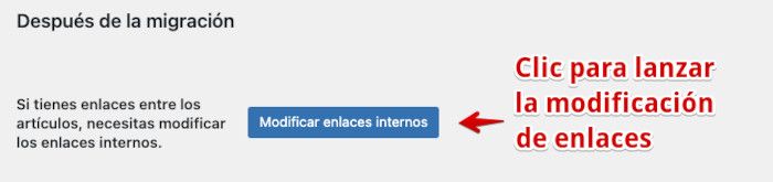 Modificar enlaces internos después de la migración