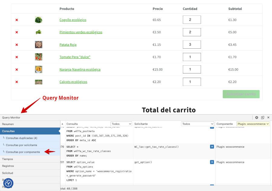 Monitorización de consultas AJAX en WordPress con Query Monitor