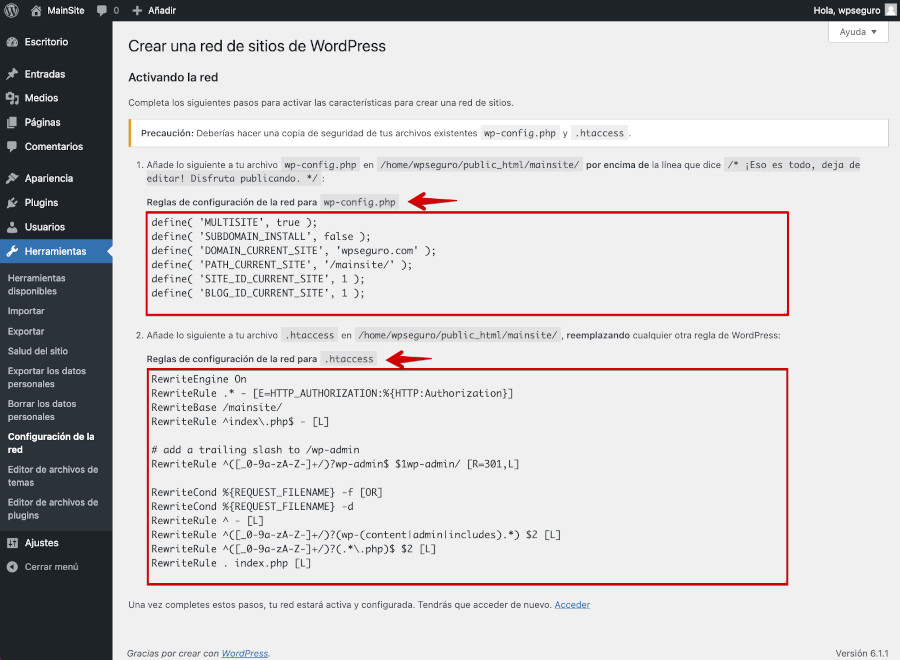 Códigos para añadir en htaccess y wp-config.php