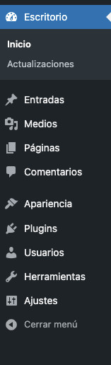 Menu sidebar