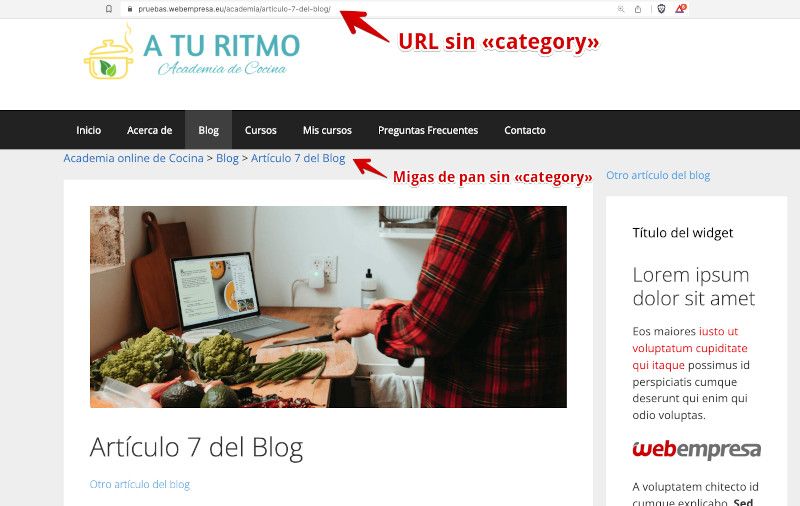 Permalink sin category en la URL