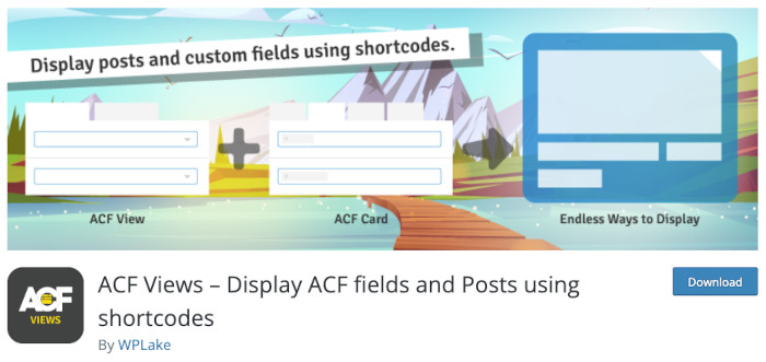 Plugin ACF Views – Display ACF fields and Posts using shortcodes