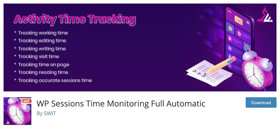 Plugin WP Sessions Time Monitoring Full Automatic