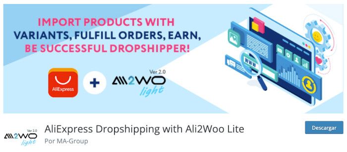 Plugin AliExpress Dropshipping with Ali2Woo Lite