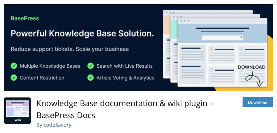 Plugin Knowledge Base documentation & wiki plugin – BasePress Docs