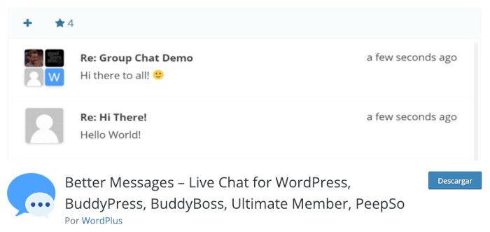Plugin Better Messages – Live Chat for WordPress, BuddyPress, BuddyBoss, Ultimate Member, PeepSo