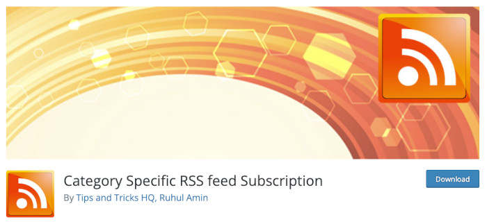 Plugin Category Specific RSS feed Subscription