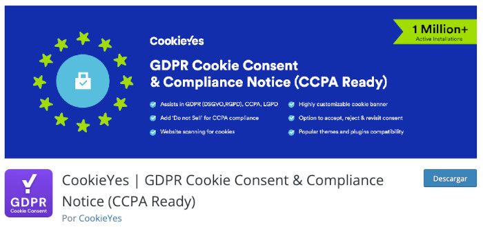 Plugin CookieYes | GDPR Cookie Consent & Compliance Notice (CCPA Ready)