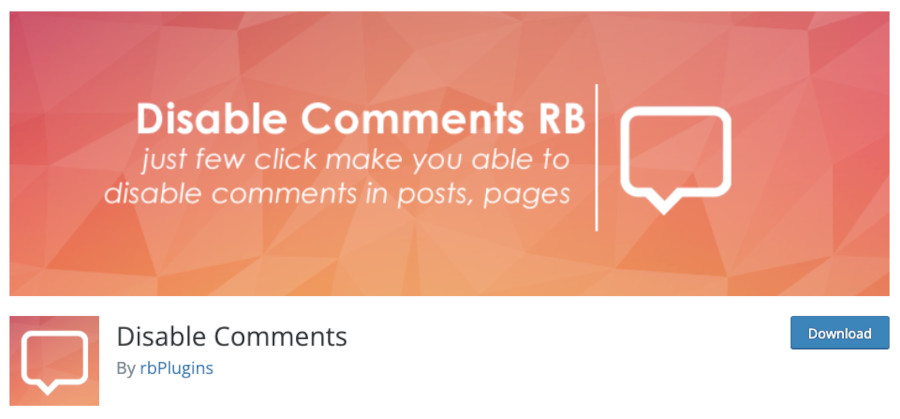 Plugin Disable Comments