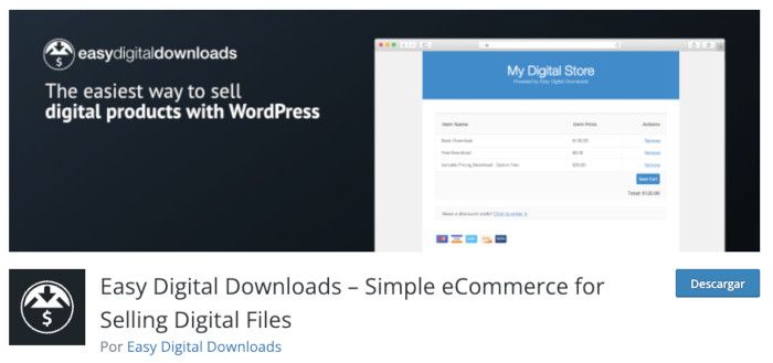 Plugin Easy Digital Downloads – Simple eCommerce for Selling Digital Files
