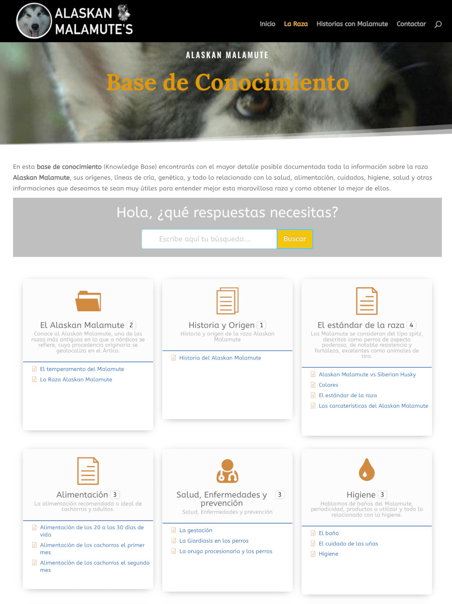 Wiki realizada con el plugin Knowledge Base en WordPress