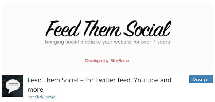 plugin-feed-them-social Plugin Feed Them Social – for Twitter feed, Youtube and more