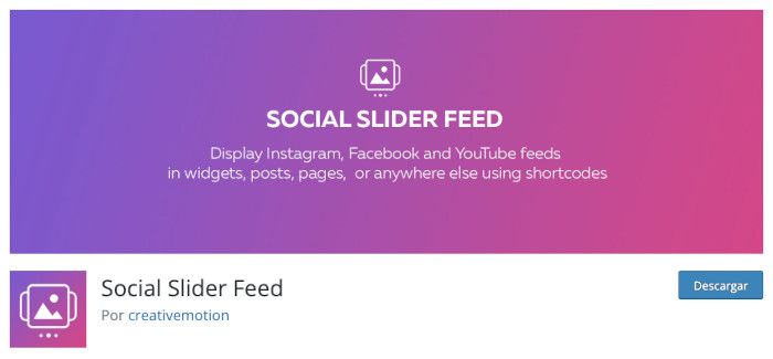 Plugin Social Slider Feed