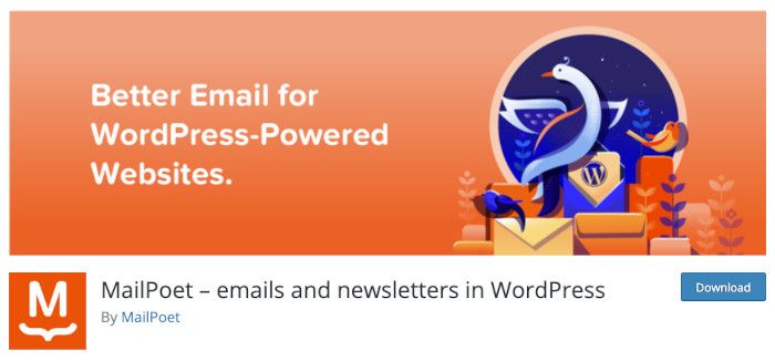 Plugin MailPoet – emails and newsletters in WordPress