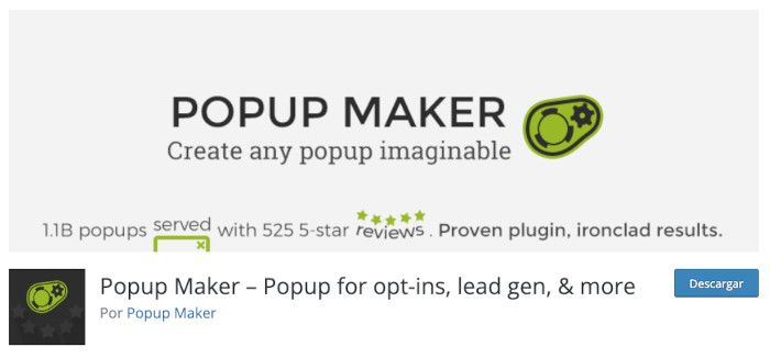 Plugin Popup Maker – Popup for opt-ins, lead gen, & more