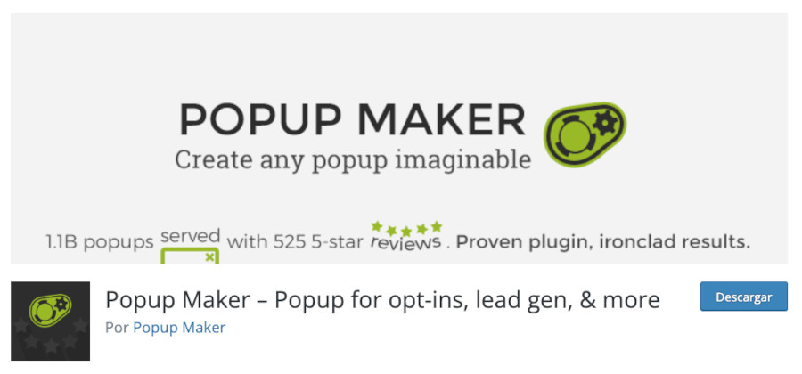 Plugin pop-up Maker – pop-up for opt-ins, lead gen, & more
