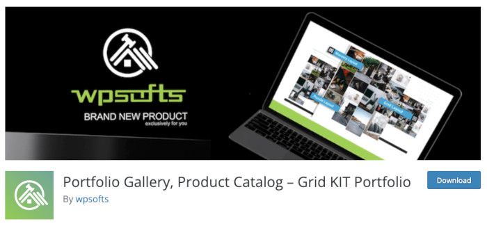 Plugin Portfolio Gallery, Product Catalog – Grid KIT Portfolio