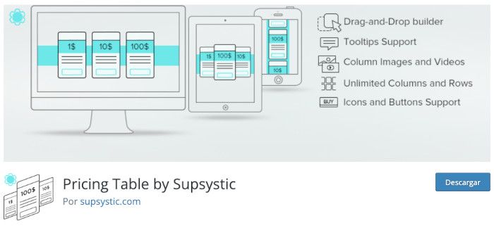 Plugin Pricing Table by Supsystic