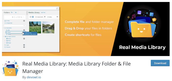 Plugin Real Media Library: Media Library Folder & File Manager