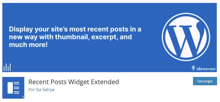 Plugin Recent Posts Widget Extended