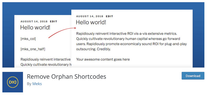 Plugin Remove Orphan Shortcodes