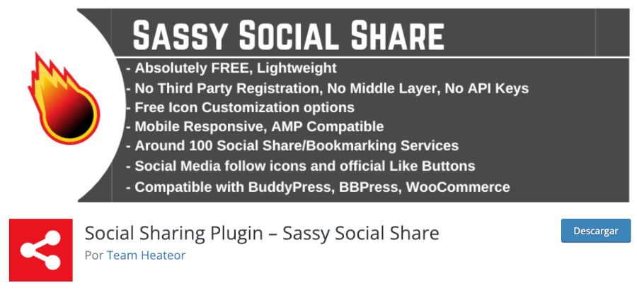 Plugin Social Sharing Plugin – Sassy Social Share