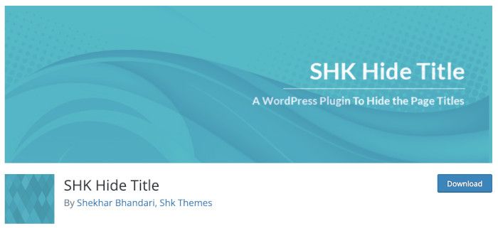 Plugin SHK Hide Title