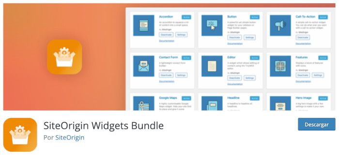 Plugin SiteOrigin Widgets Bundle