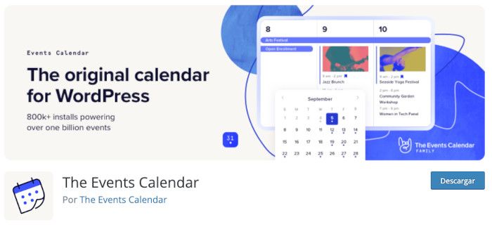 Plugin The Events Calendar
