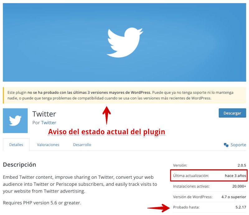 plugin-twitter-oficial-abandonado Estado del plugin oficial de Twitter