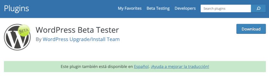 Plugin WordPress Beta Tester