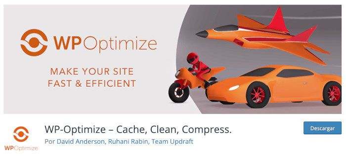 Plugin WP-Optimize – Cache, Clean, Compress