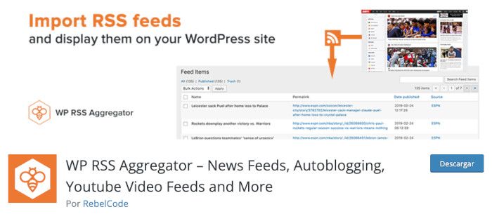 Plugin WP RSS Aggregator – News Feeds