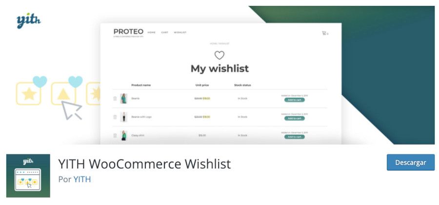 Plugin YITH WooCommerce Wishlist