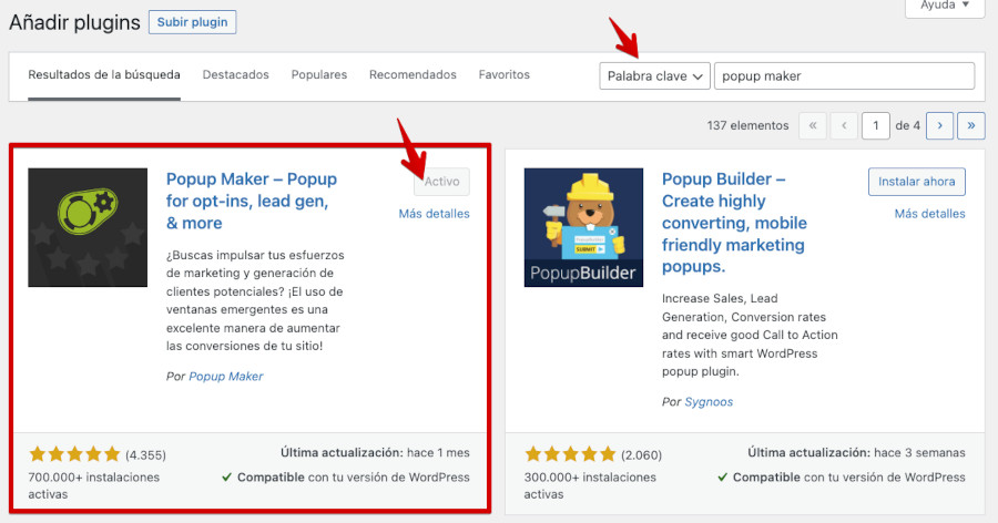 Instalar y activar el plugin Popup Maker