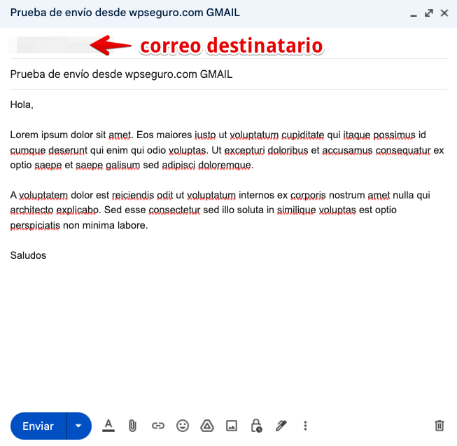 Prueba de envio desde Gmail