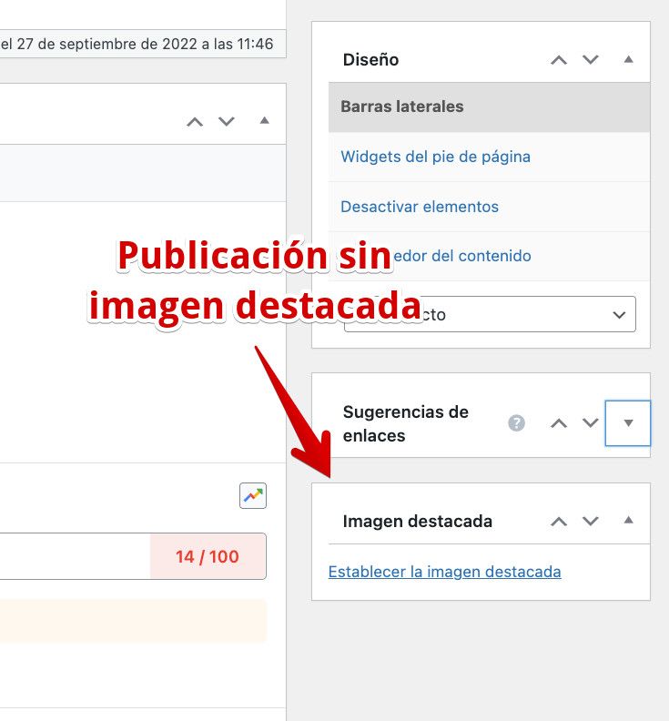 Publicación del blog sin imagen destacada