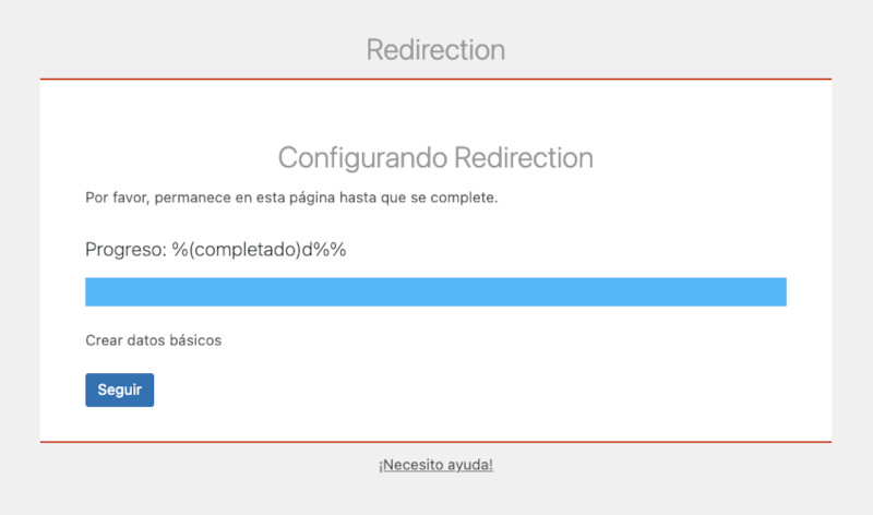 Redirection - Proceso de configuración completado
