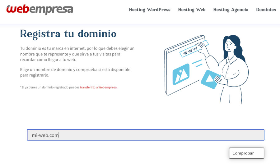 Registro de dominios en Webempresa