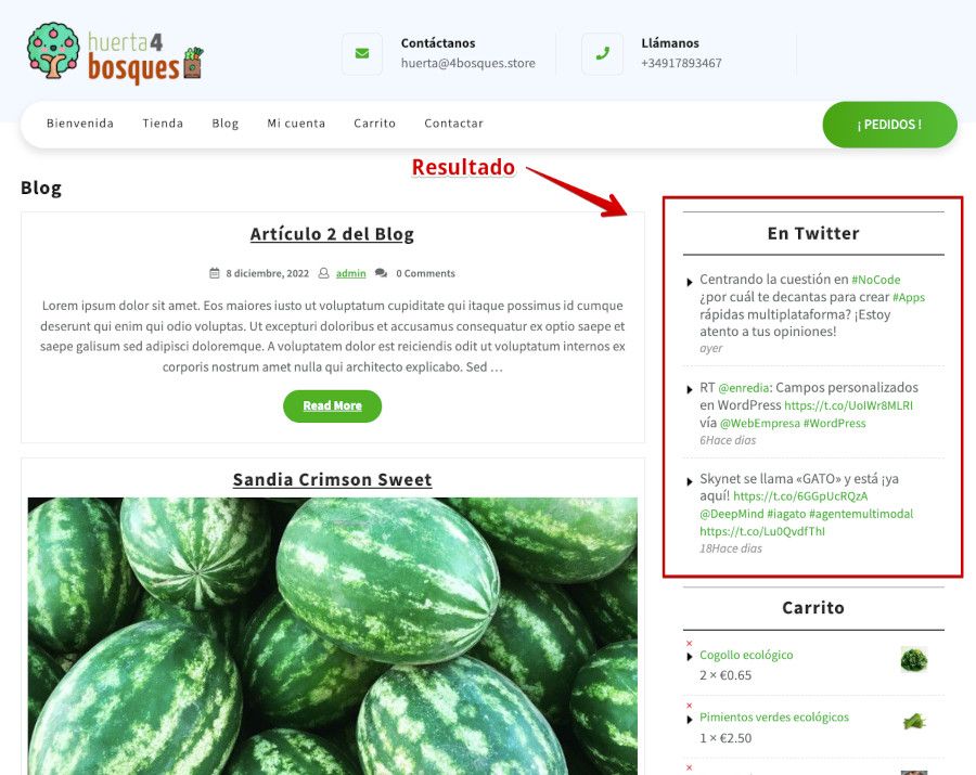 resultado-widget-recent-tweets-plugin Resultado del widget de tuits del plugin Recent Tweets Widget