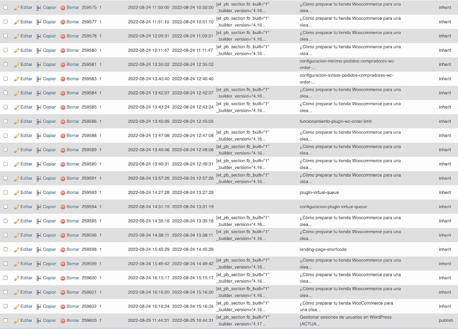 Ejemplo de un post creado en el Blog y revisado numerosas veces