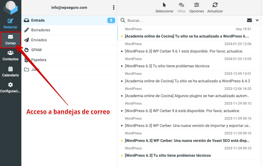 Roundcube - Correo - Bandeja de entrada