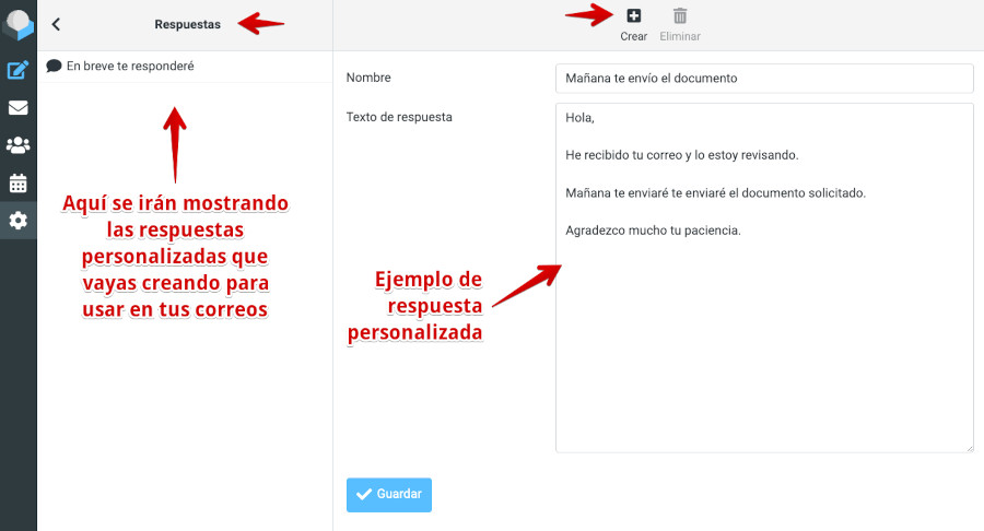 Roundcube - Respuestas - Crear respuesta personalizada