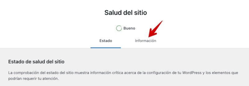 Salud del sitio en WordPress