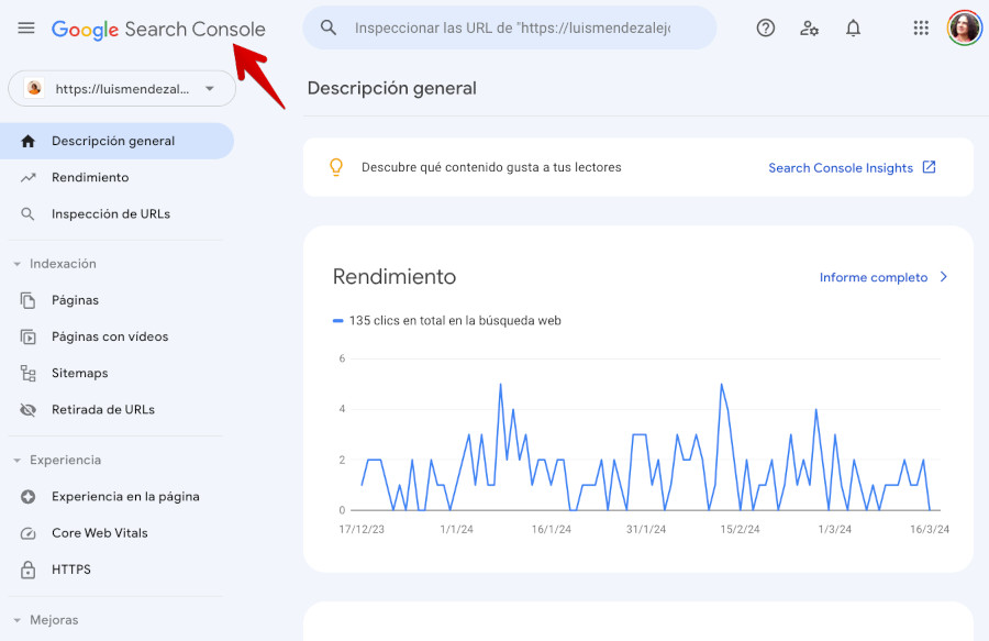 Search Console - Descripción General