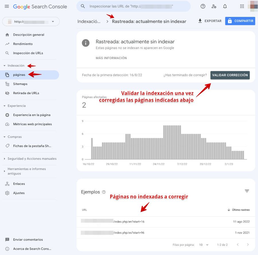 search-console-paginas-no-indexadas Google Search Console - Páginas no indexadas