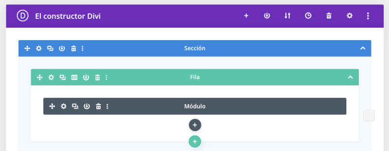 Secciones, Filas y Módulos en Divi