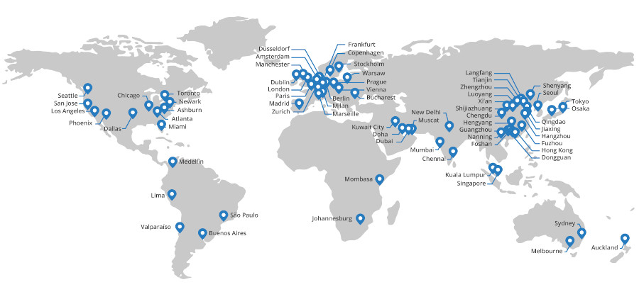 Servidores de Cloudflare por el mundo